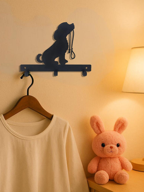 1pc Iron Crafts Dog Lead Leash Wall Hanging Holder Rack With Hooks For Dog Leash