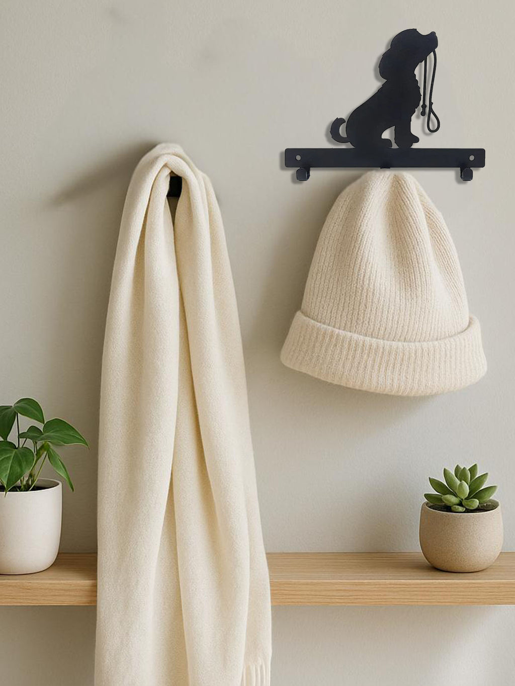 1pc Iron Crafts Dog Lead Leash Wall Hanging Holder Rack With Hooks For Dog Leash